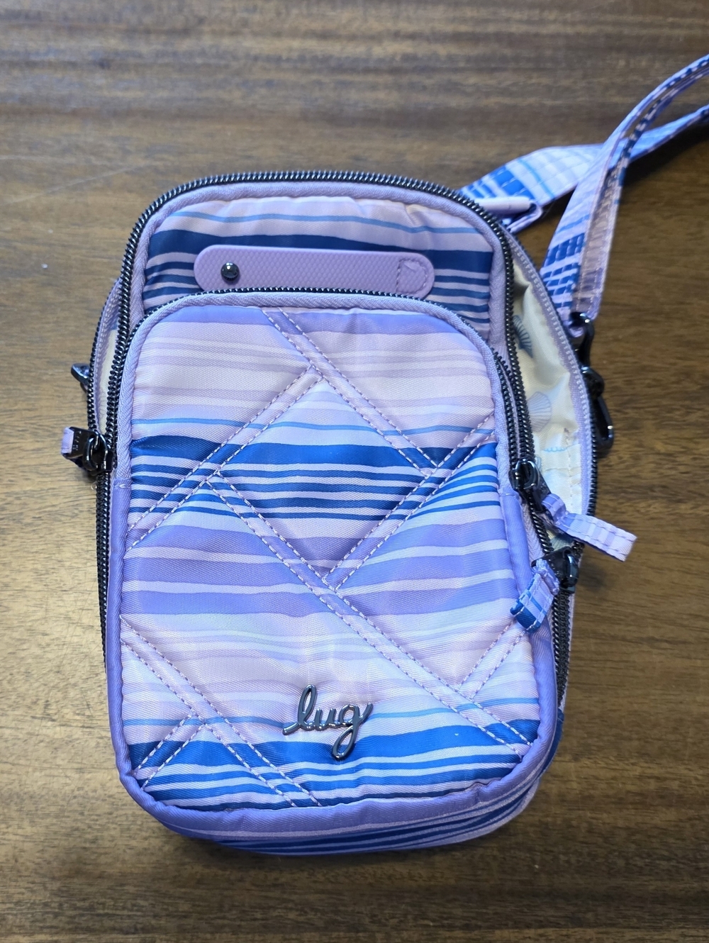 Lug Mini Skeeter Convertible Crossbody Bag in Purple Stripes